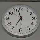 AKCISOT Atomic 12 Inch Wall Clock Analog Clocks for Indoor Kitchen, Battery Operated Clock for Bedroom Office Classroom Living Room(Silver)