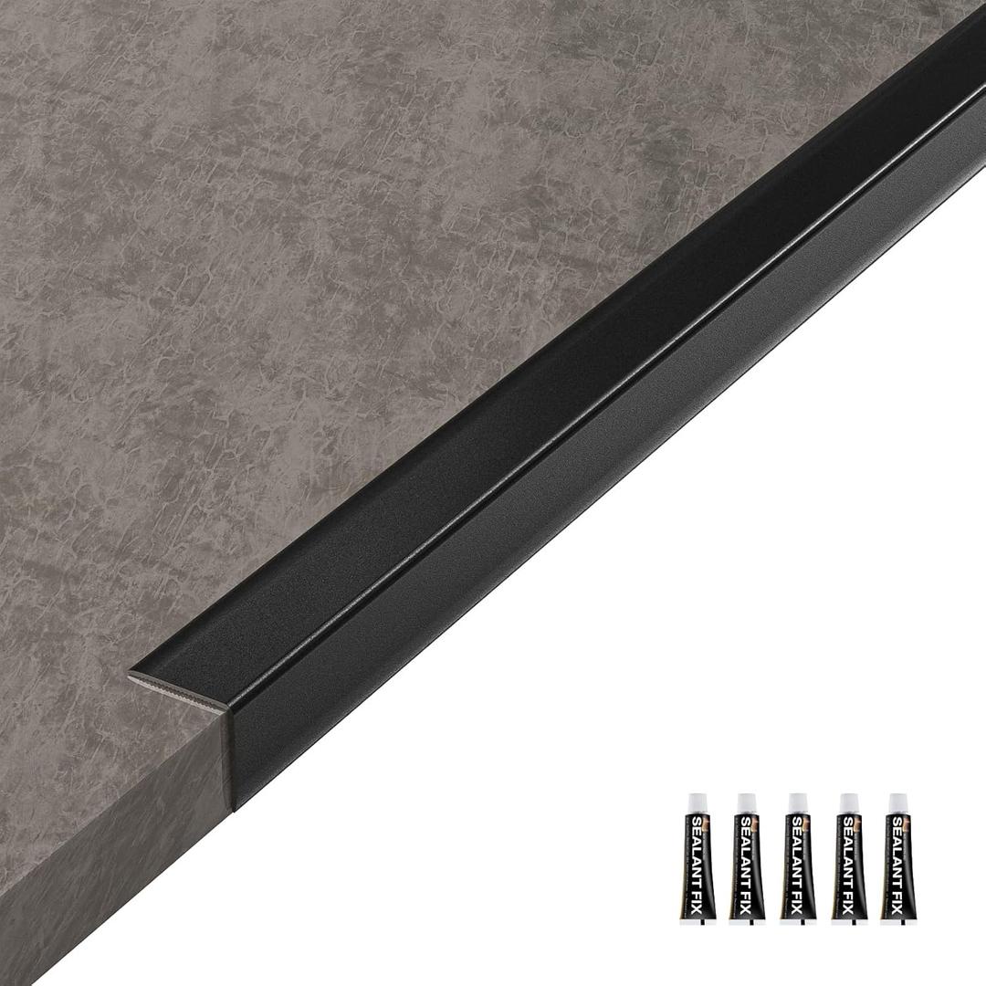 Metal Wall Corner Protector, Aluminum Corner Guards, Dcor for Edge of Door Window Table Furniture Cabinets Fireplaces Tile Trim Edging, Size 35.5" L x 0.75" W (5 Pack,Black)