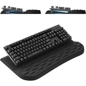 Laborio Keyboard Wrist Rest Stand for Desktop, 2 Angle Adjustment Ergonomic Computer Keyboard Stand Key Board Riser Holder with Wrist Support for Office, Home, Desk (17.3X9.7X1 Inch, Black)