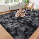 Black Grey TieDyed Rug for Living Room 8x10 Fluffy Area Rug Mat Bedside Throw Rug for Bedroom Kids Room Boys Teens Nursery Baby Dorm Office Home Decor Aesthetic Carpets