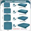 9 Piece Outdoor Patio Waterproof Cushion Covers, Fits 4-Seat Wicker Rattan Sectional Couch Chair Furniture Cover Replacement Set - Fade-Resistant Patio Cushion Covers with Zipper