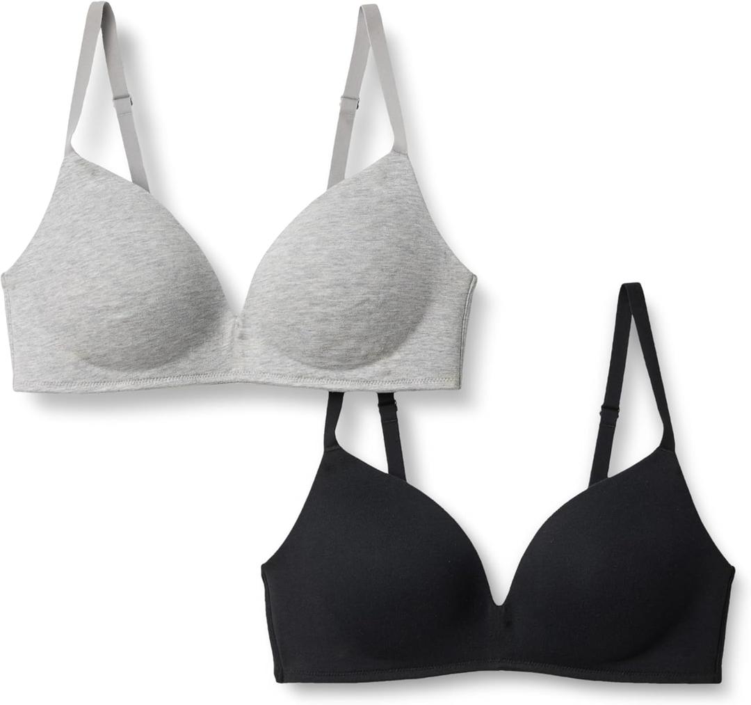 Amazon Essentials Women's Cotton Jersey Lined Plunge Bralette