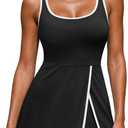 RIHOAS One Piece Swimsuits for Women Bathing Suit with Skirt Adjustable Swim Dress Swimwear Athletic Swimsuits for Women (Black, XL)