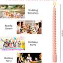 10 Inch Cream Spiral Taper Candles for Home Decoration, 12 Pack Candy-Color Candlesticks for Dinner Party Wedding Holiday