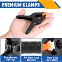 24 Pack 3.5 inch Plastic Spring Clamps, Black Heavy Duty Clips, Backdrop Clips, Plastic Clamps for Crafts, Backdrop Stand, Woodworking, Photography