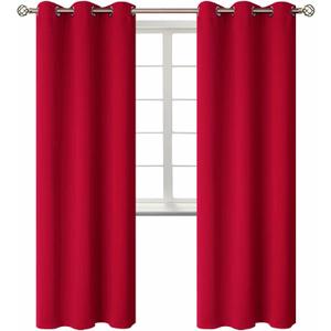 BGment Room Darkening Curtains 72 Inches Long - Grommet Thermal Insulated Drapes Window Treatment Curtains for Bedroom, 2 Panels, 42 x 72 Inch, Red