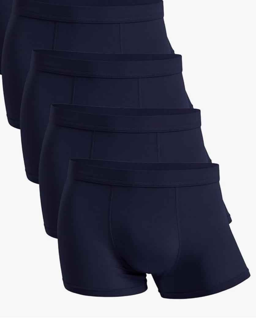 Men's Underwear Soft Bamboo Viscose Boxer Briefs Stretch Trunks Pack Dark Blue L