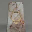 GVIEWIN Magnetic for Samsung Galaxy S25 Ultra Case with Privacy Screen Protector,[Compatible with Magsafe][Camera Cover &360 Spin Ring Holder]Marble Hard PC Protective for S25 Ultra 6.9"(Pearlescent)