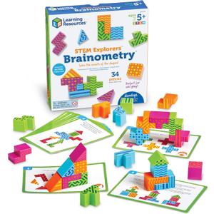 Learning Resources STEM Explorers Brainometry - 3d Puzzle, Brain Games, Brainteaser, Building Logic Toys, Gifts For Boys and Girls, Fine Motor Skills , Pattern Blocks, Math Manipulatives