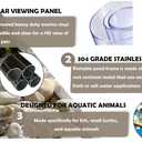 470 Gallon PVC Canvas Aquarium Fish Pond, Above Ground Aquarium Pool with Transparent Clear Viewing Panel, Indoor Outdoor Portable Pond for Koi Goldfish Backyard Garden Decoration