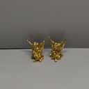 OwMell Set of 2 Cherubs Angels Resin Statue Figurine, Indoor Home Decoration, Adorable Angel Sculpture Memorial Statue 4" - Gold