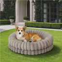 BALANCE Fluffy Round Dog Bed for Medium Dogs, Orthopedic, 30in, Oatmeal
Washable Calming Donut Dog Bed with Supportive Bolster and Anti-Slip Bottom, for Dogs Up to 30 Lbs