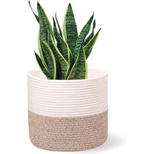 Planter Baskets for Indoor 11" Planters Cotton Rope Flower Plant Pots Cover,Woven Storage Baskets for Crafts, Organization Modern Home Decor 11"x11"Khaki