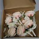 Champagne Boutonniere for Men - Groom and Groomsmen Rose Boutonniere - Set of 6, Formal Dinner Party and French Rustic Vintage Wedding