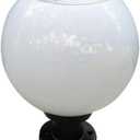 OSALADI 200MM Led Solar Post Light Outdoor Round Ball Landscape Light for Exterior House Garden Yard Patio Fence Deck, White, Random Base