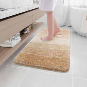 Arotive Microfiber Bathroom Rugs, Shaggy Soft and Absorbent Bath Rug, Non-Slip, Thick Plush Machine Washable Dry Bath Mats for Bathroom, Tub and Shower, 40x24, Beige, Rectangular