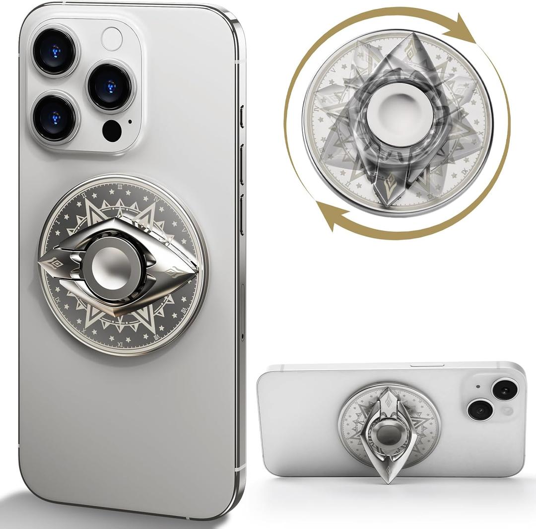 OGRANEE Fidget Spinner Magnetic Phone Stand, Adjustable Phone Ring Holder Removable Phone Grip Finger Loop Kickstand, Compatible with Mag Safe Accessories for iPhone 16/ 15/ 14/ 13 Series and Smartphones
