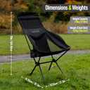 TSE HC100 Camping Chair, 3.36lbs Lightweight Folding Chair with Cup Holder, Portable and Easy to Carry for Camping, Beach, Hiking, Urbain, Festival or Garden (Black)