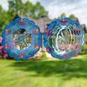 Dragonfly Metal Wind Spinners, Patio Yard Backyard Outdoor Art Outside Decorations 3D Metal Stainless Steel Decoration, 12" Wind Spinner Gifts for Women Mom Grandma Hanging Pinwheels Crafts Ornaments