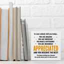 3 x Appreciation Gifts Wooden Box Sign Thank You Gifts for boss teacher Women | Inspirational Team Gift Ideas, Motivational Quote Desk Decor Office Positive Affirmations Desk Decor Christmas Birthday Gifts
