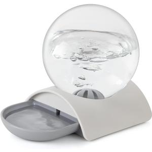 Pet Water Dispenser, 2.8L Automatic Gravity Cat Water Dispenser for Cats, Dogs & Rabbit, Detachable Cat Dog Water Dish Feeder with Spherical Waterer Bubble, Grey