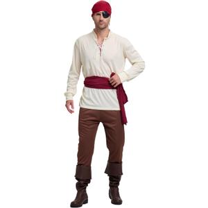 Halloween Pirate Costume for Adults: Party Cosplay Attire for Men (Large)