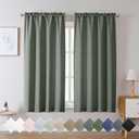 Chyhomenyc Bennet Olive Green Curtains 45 Inch Length 2 Panels, Faux Linen Textured Semi Sheer Light Filtering Soft Airy Rod Pocket Window Treatment Drapes for Living Room Bedroom, Each 30" Wx45 L