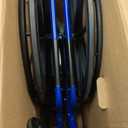 Drive Medical Blue Streak Lightweight Wheelchair - Portable Folding Mobility Aid - Swing-Away Footrests - Desk Arms - Durable Steel Frame - Easy Transport & Storage - 18-Inch Seat, Blue