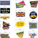 Throwback 90s Hanging Swirls - 32 Pieces - Back to the 90s Party Decorations, Supplies and Favors