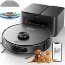 Robot Vacuum and Mop Combo, Self-Emptying Robotic Vacuums Cleaner Smart Mapping, 2-3 Months Hands-Free Base Strong Suction & LiDAR Navigation, 220 Mins Long Runtime for Pet Hair, Hard Floor, Carpet