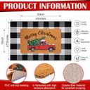 Geelin 2 Pcs Christmas Door Mat Xmas Front Doormat Black and White Buffalo Checkered Rug Decorative Christmas Tree Imitation Coir Welcome Floor Mat Layering Rug for Front Door(Red Truck)