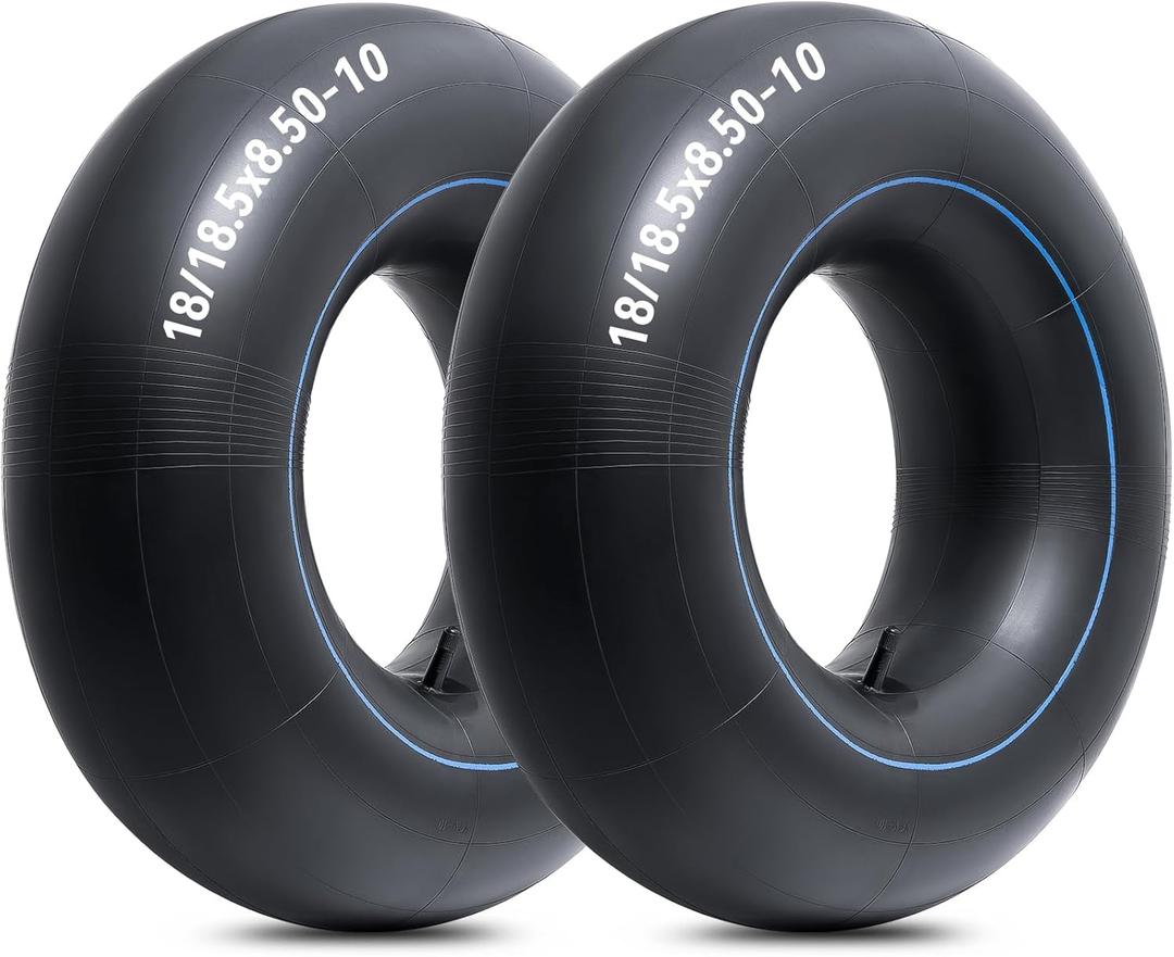 Heavy Duty 18X8.50-10 Inner Tube, 18/18.5X8.50-10 Tube with TR13 Staight Valve Stem Compatible with Most 20x8-10, 20x10.00-10, 18x9.50-10 Yard Tractors Lawn Mower Quad Bikes Tires and More 2 Pcs
