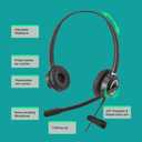Avaya Headset HD Voice with HIS Adapter Compatible with Avaya 1600, 9600, J100 Series Phones Model, Plus 3.5mm Adapter for Smartphone