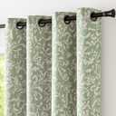 COLLACT 80% Blackout Curtains for Bedroom Green Scroll Floral Patterned Curtains 90 Inches Long Vintage Art Deco Drapes Thermal Insulated Room Darkening Grommet Drapes 2 Panels W50 x L90 Sage Green