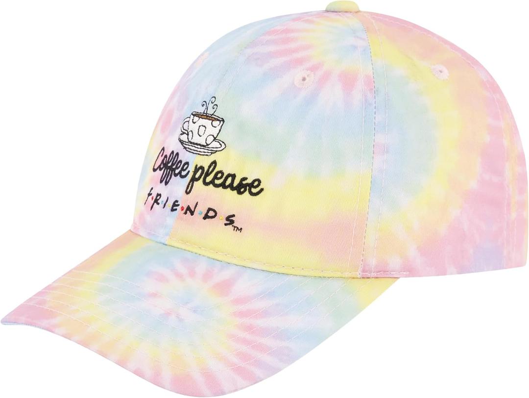 Concept One Unisex Adult Friends Tv Show Baseball Cap, Adult Unisex Polyster Adjustable Dad Hat with Curved Brim and Tie-dye Design