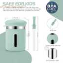 Stainless Steel Kids Cups, 12.51 oz Toddler Tumbler with Straws and Lids, Spill-Proof Baby Smoothie Cups with Silicone Sleeve, Versatile 2-in-1 Drinking Snack Cups for Kids