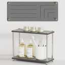 2 Tier Bathroom Organizer and Storage Water Absorbing Stone Bathroom Counter Organizer, Skincare Organizers with Perfume & Makeup (Grey Seven Line)