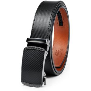 Men's Ratchet Belt - Genuine Leather, Custom Fit, Stylish and Durable (35mm) (Matte Black)
