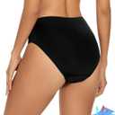 Period Swimwear Leakproof Menstrual Bikini Waterproof Bottom UPF 50+ Swim Brief Light Flow - Teens Girls Women (Small, Midnight Black)