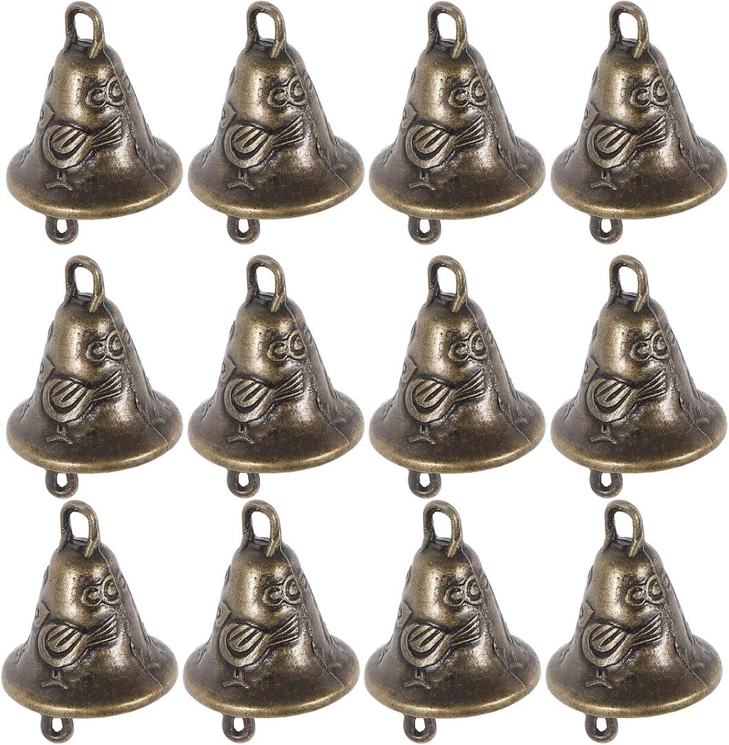 DOITOOL Bell Wind Chime Accessories 20Pcs Small Alloy Bells for DIY Crafts Vintage Bronze Jingle Bells for Home Decor Pet Collar and Holiday Decorations