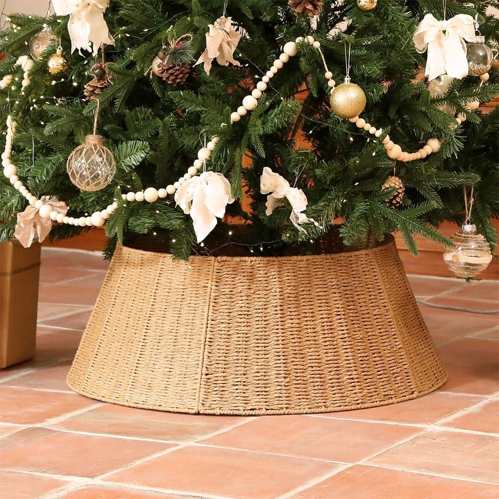 Christmas Tree Collar, 28 Inch Rustic Farmhouse Christmas Tree Base Stand Cover