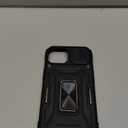 DEERLAMN Case for iPhone 13/iPhone 14 6.1-Inch with Slide Camera Cover+Screen Protector(2 Packs),Rotated Ring Kickstand Military Grade Shockproof Protective Cover-Black