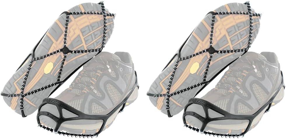 Yaktrax Walk Traction Cleats - 360-Degree Grip on Snow, Ice, & Multi-terrain Surfaces - Elastic Outer Band w/ Easy-On/Off Heel Tab & 1.2mm Zinc-coated Steel Coils - Abrasion & Rust Resistant - Unisex (Medium & Large)