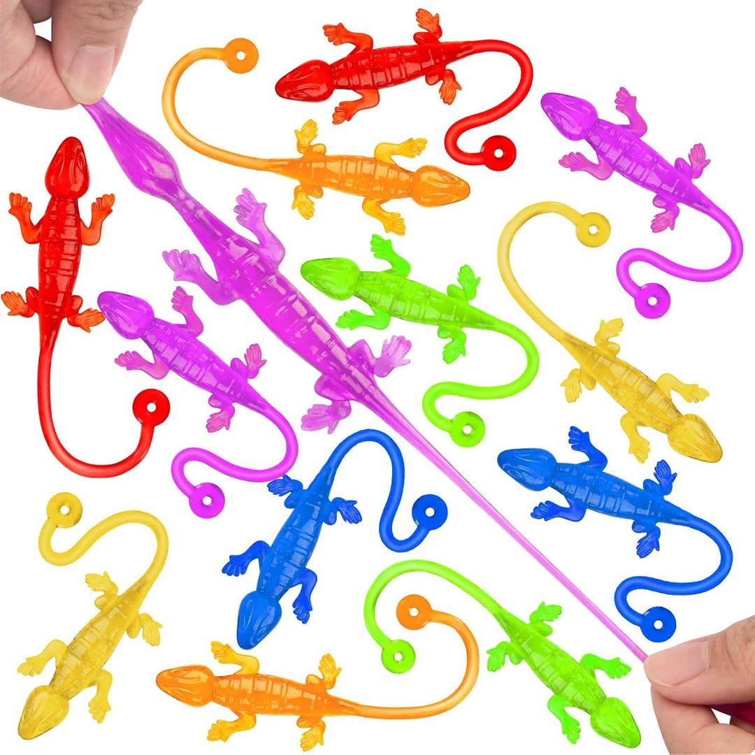 30 PCS Sticky Gecko Sticky Hands Bulk Sticky Toys for Kids Lizard-Shaped Geckos, Stretchable & Party Favors, Pinata Fillers, Treasure Box Prizes for Classrooms & Valentines Gifs Goodie Bag Stuffers
