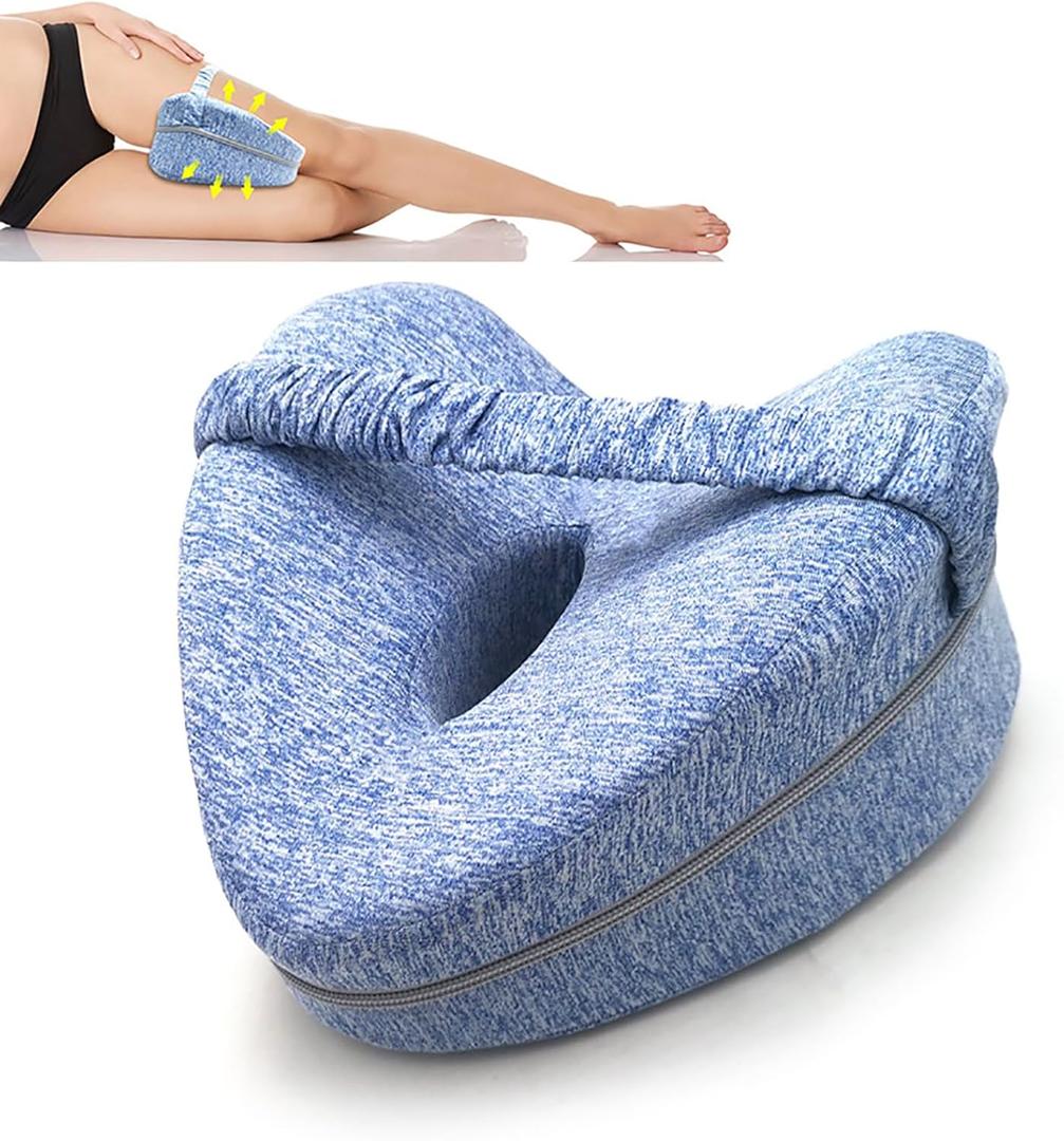 Leg & Knee Foam Support Pillow, Hollow Bandage Leg Pillow for Soothing Pain Relief Back Pain/Sciatica/Spine Alignment/HIPS/Knees, Love Memory Pillow with Washable Comfort Cover