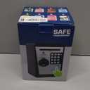 Lyght Mini ATM Savings Bank for Real Money, Electronic Voice Piggy Banks, Fingerprint Password, Kids Safe Box, Cool Stuff Gift for Boys and Girls Silver/Black