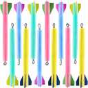 ArtCreativity Jumbo Foam Finger Rockets, Pack of 12, Slingshot Flying Rocket Launchers in Assorted Colors, Fun Summer Outdoor Toys, Party Favors for Kids