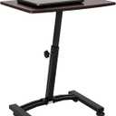 Seville Classics WEB162 Mobile Laptop Computer Desk Cart Height-Adjustable from 20.5" to 33", Slim, Walnut (16"D x 24"W x 33"H)