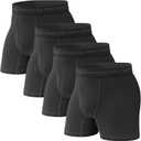 Pair of Thieves Soft Cotton Boxer Briefs for Men Pack (4 & 8 Pack) - Tagless Underwear for Men Pack (Large, Black/Grey)