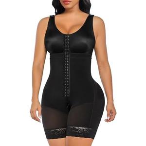SHAPERX Women's Fajas Colombianas Tummy Control Shapewear Postpartum Full Body Shaper Butt Lifter Bodysuit, L, Black